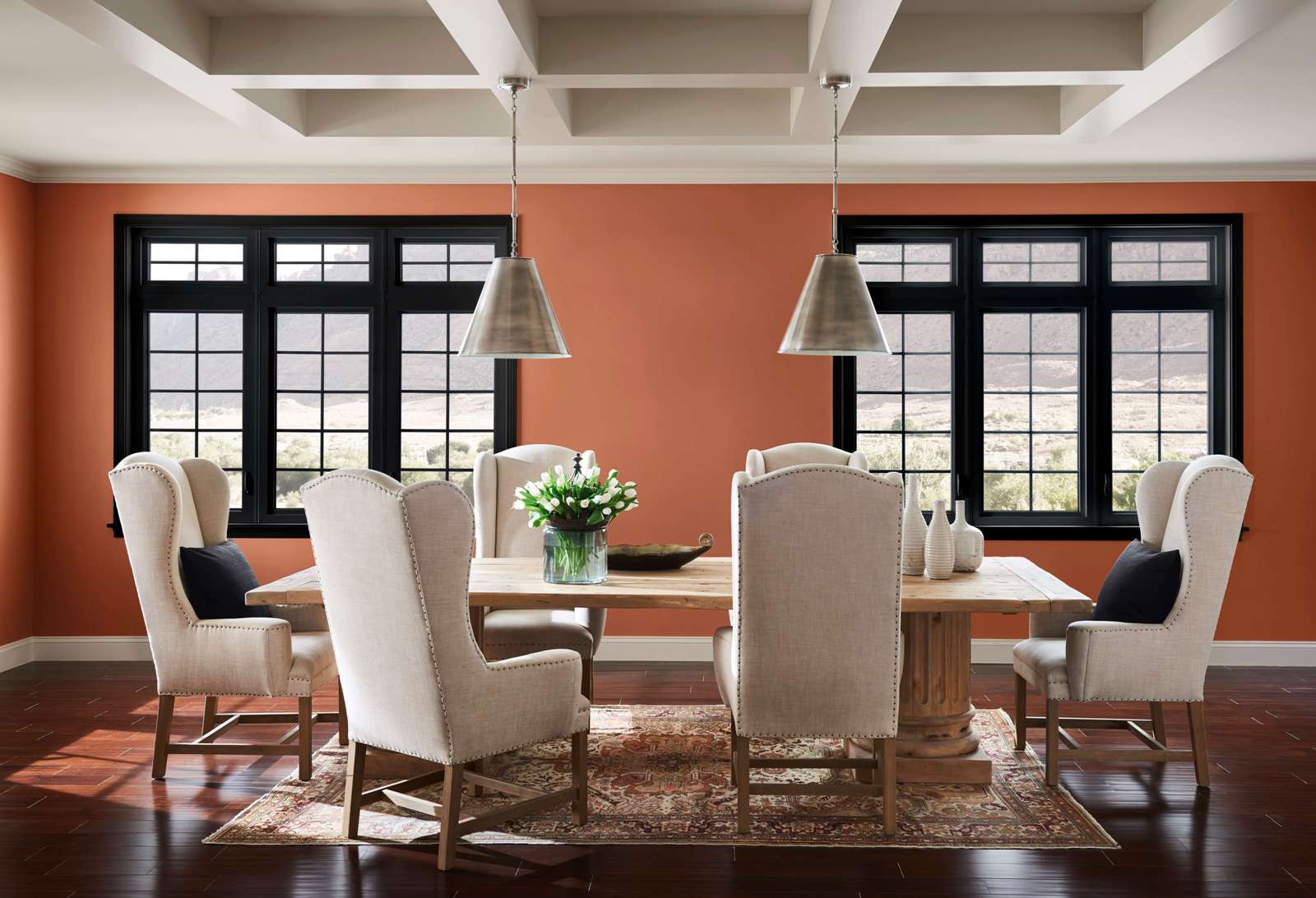 Sherwin Williams Cavern Clay Dining Room